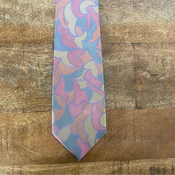 Vintage 1990’s pastel 100% hand made neck tie Lazo - Picture 4 of 4